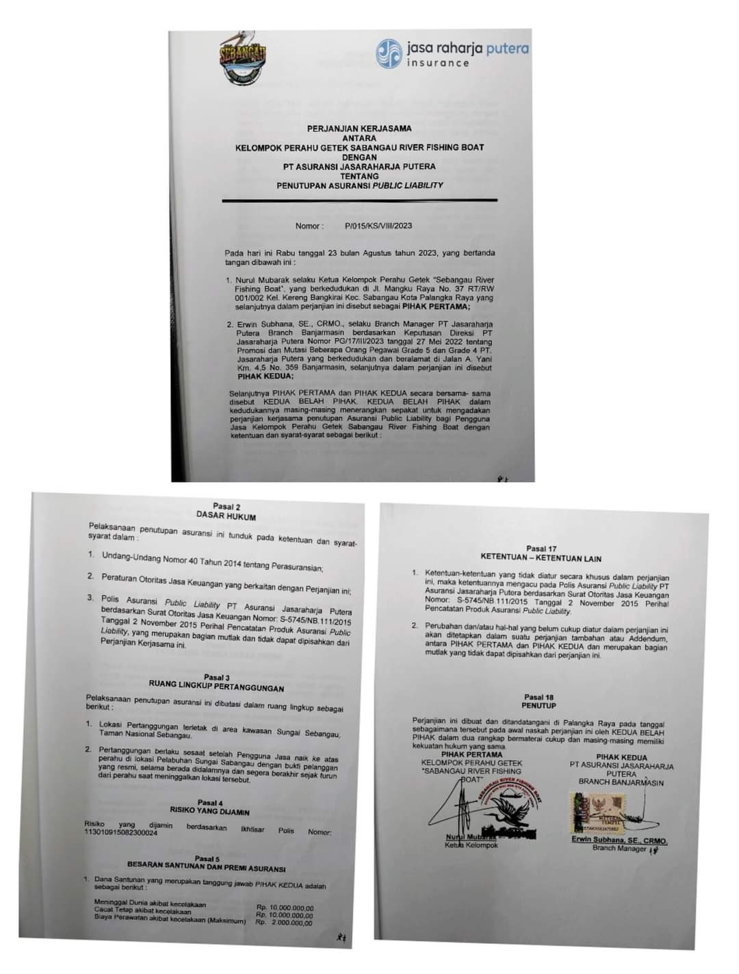 Kelompok Pengelola Perahu Wisata TN Sabangau Diasuransikan 1 Kelompok Pengelola Perahu Wisata TN Sabangau Diasuransikan 2