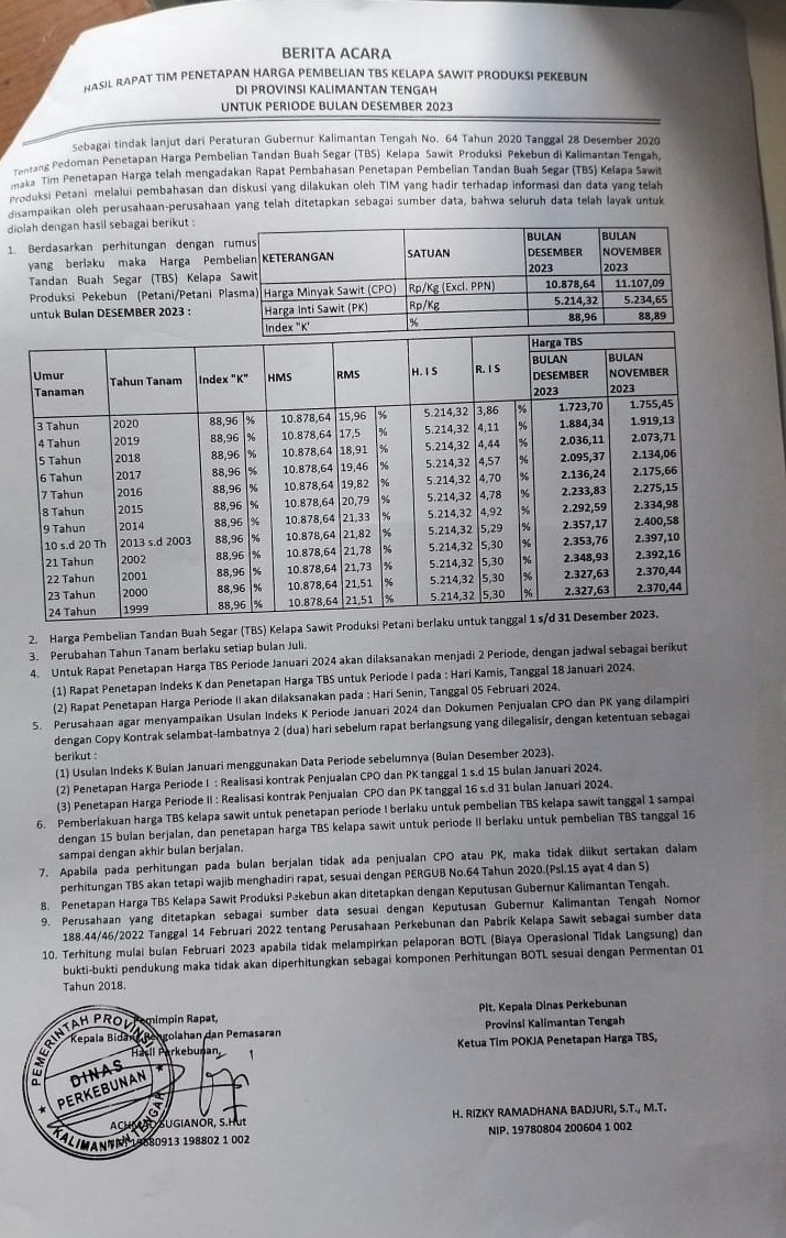 Pembelian Harga TBS Sawit di Bawah Ketetapan Pemerintah Bisa Disanksi 4 Pembelian Harga TBS Sawit di Bawah Ketetapan Pemerintah Bisa Disanksi 5